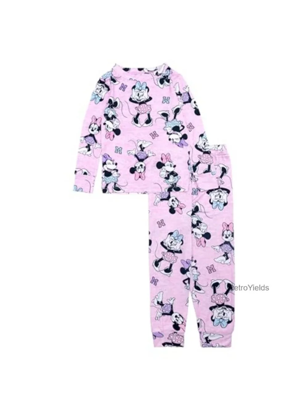 Disney Girls 2-Piece Snug-Fit Viscose Pajama Set Long Sleeve Toddler Sleepwear